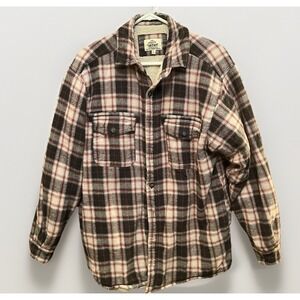 Vintage Levis Jacket Mens L Red Flannel Button Up Sherpa Lined Shacket Workwear